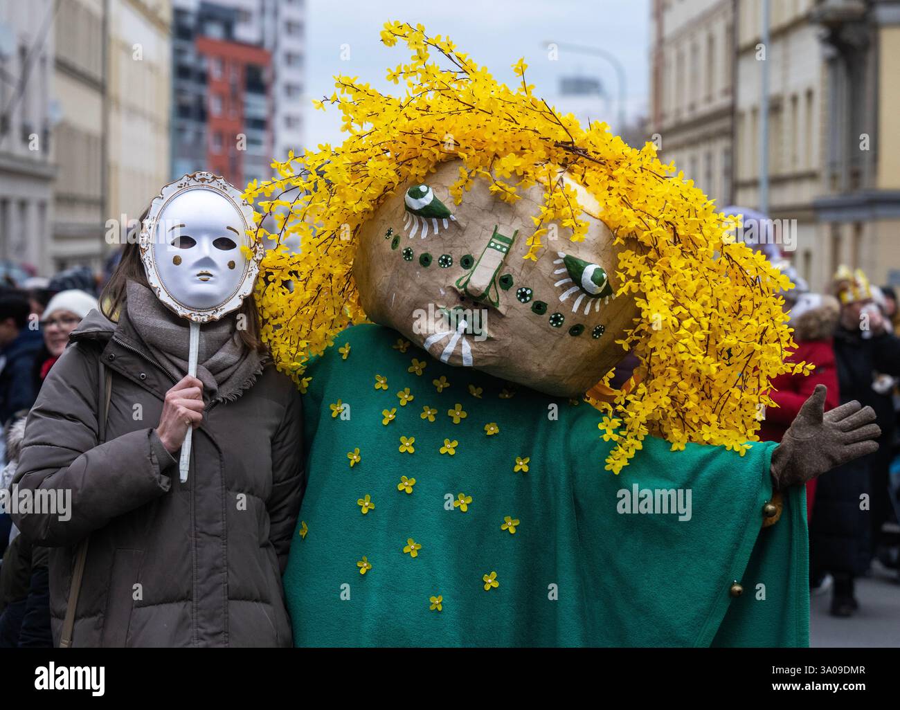 Zizkov carnival procession (Slavic carnival) in Prague, Czech Republic