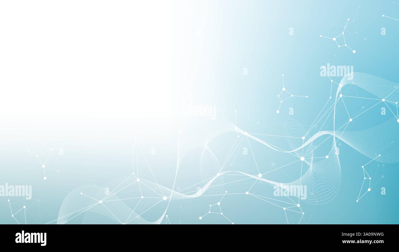 Digital abstract connection dots and lines. Network connection structure. Technology polygonal background. Plexus effect. Vector Illustration. Stock Vector