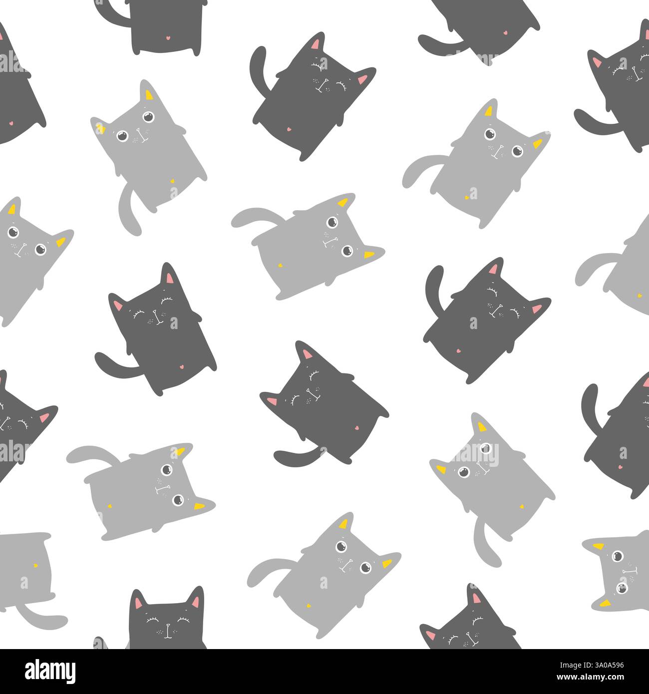 Funny cats seamless pattern, vector EPS10 Stock Vector