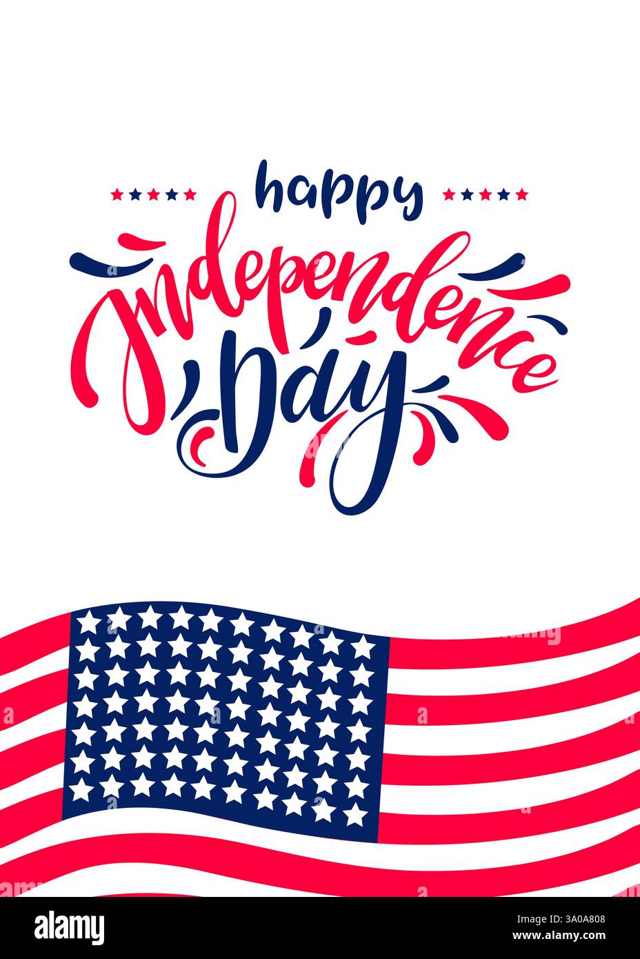 Happy Independence Day USA, hand radwn lettering on white background ...