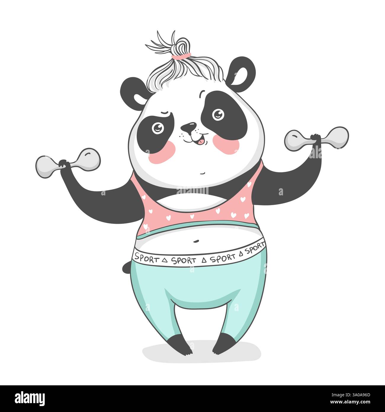 Cute cartoon sport panda. Vector illustration Stock Vector