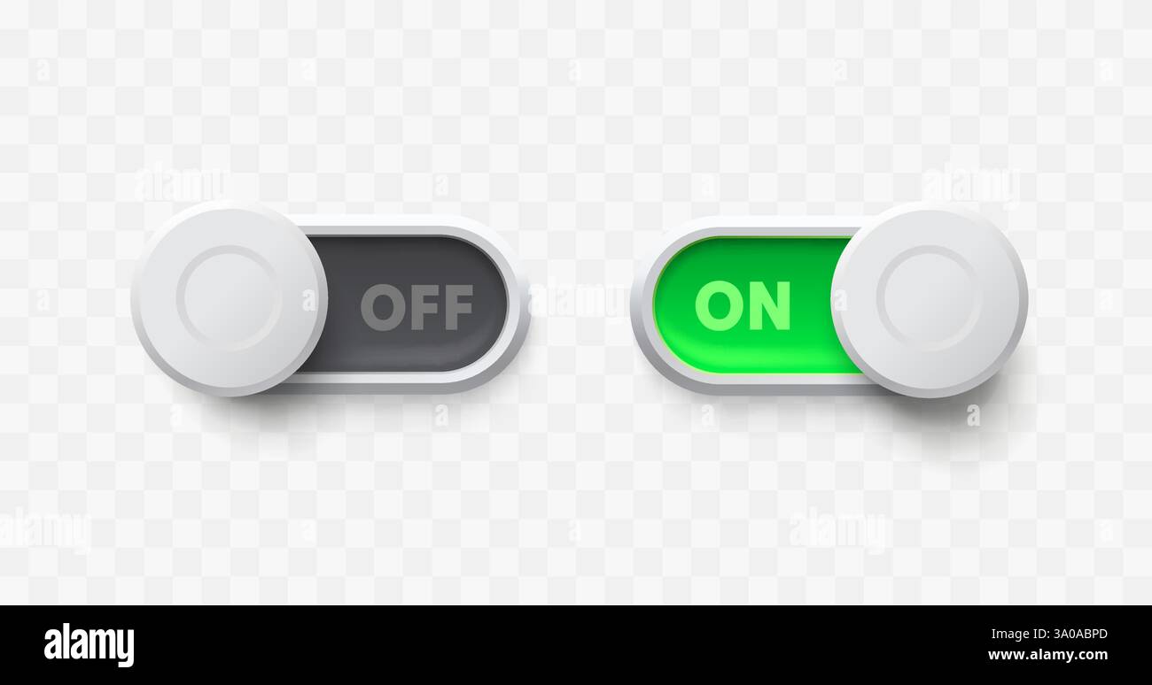 On off switch button ui isolated white background. Vector illustration ...