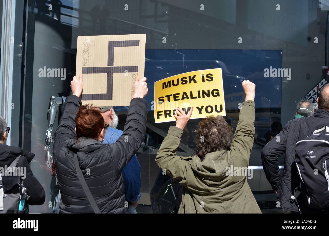Protest against Elon Musk and DOGE cuts to government spending in front ...