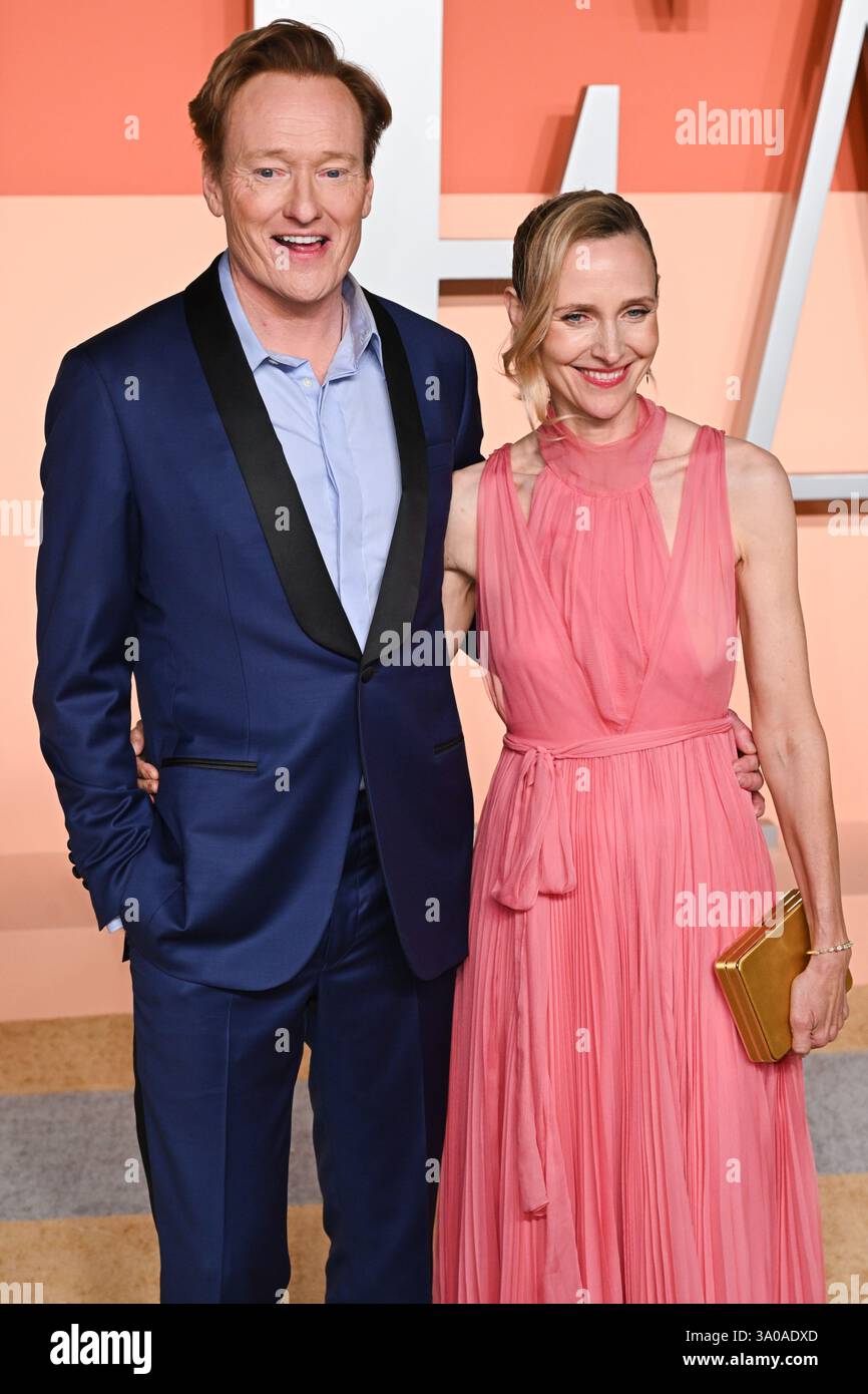 Los Angeles, USA. March 2nd, 2025. Conan O'Brien and Liza Powel O'Brien