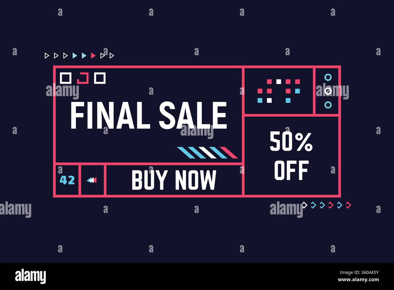Big sale techno banner Stock Vector