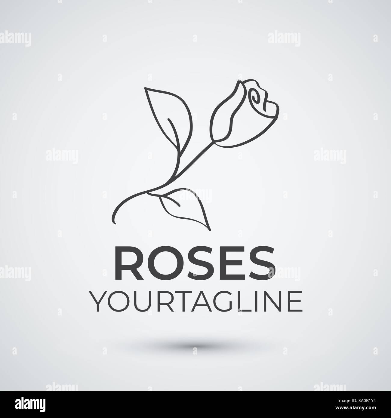 rose flower logo design using vector illustration template design concept Stock Vector