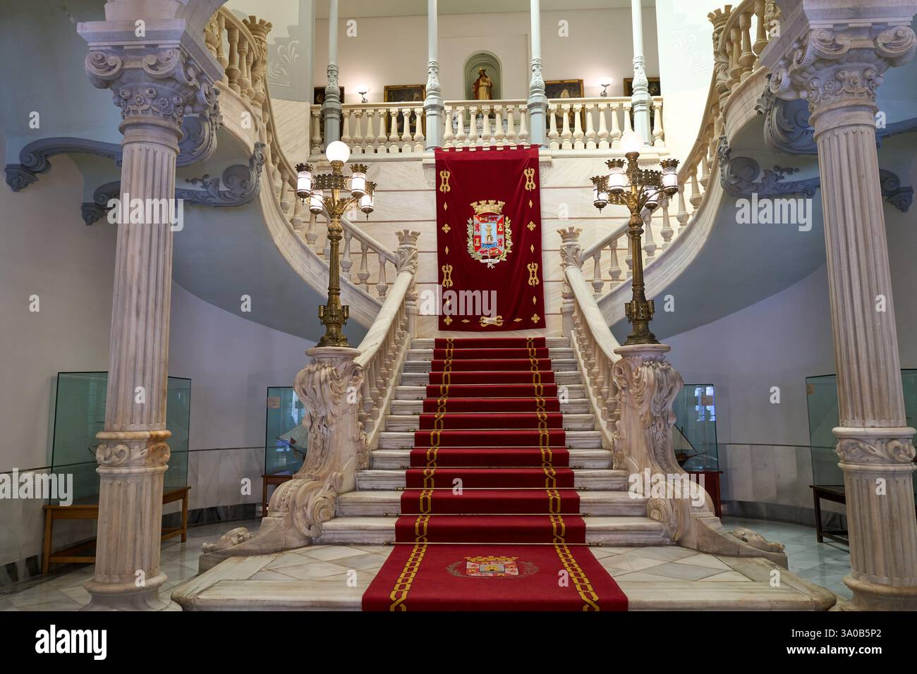 Stairs with red carpet from the Cartagena City Hall, Murcia, Spain 07 ...