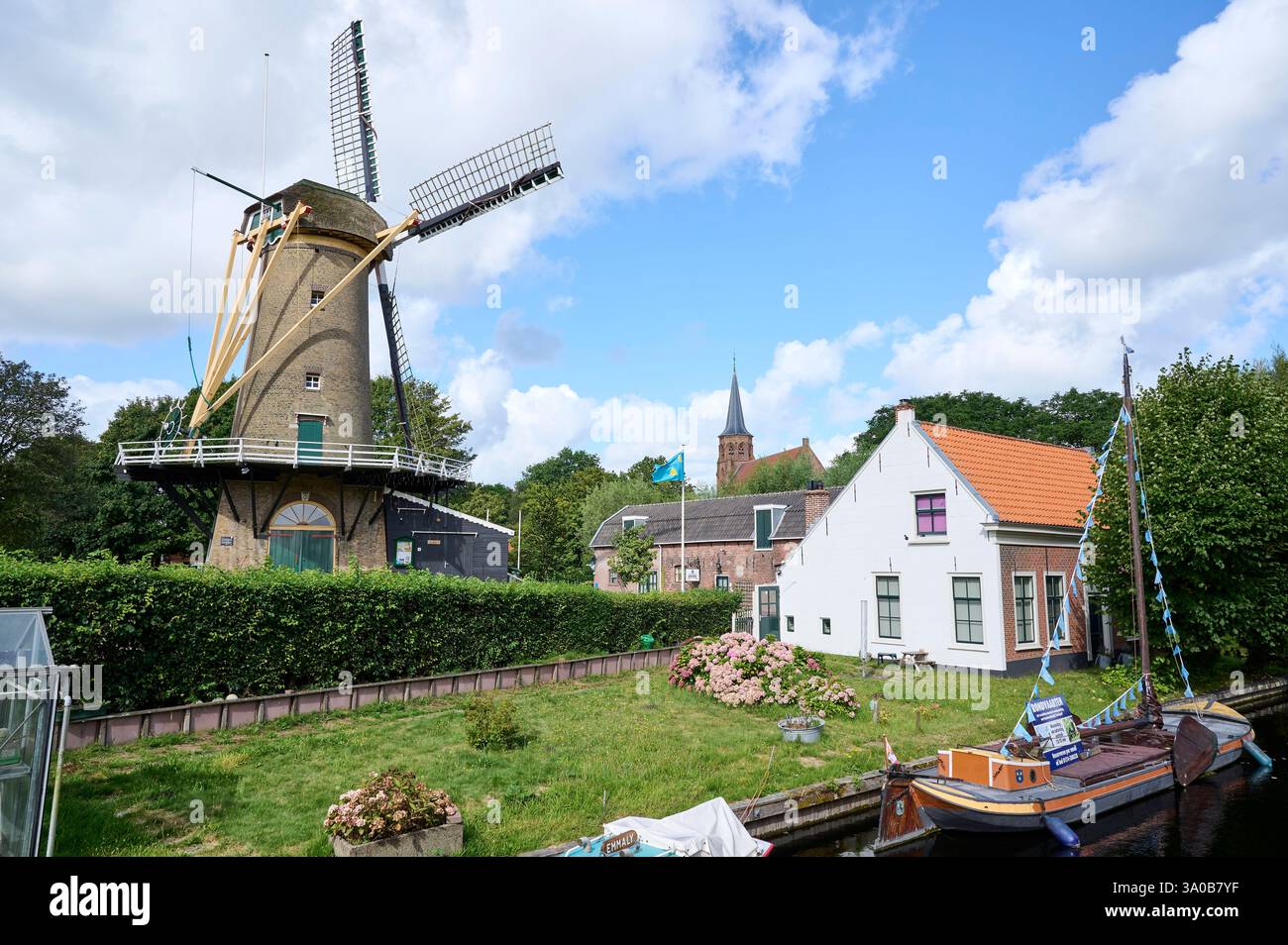 Corn mill "De Korenaer", Loosduinen, The Hague to produce corn Stock Photo