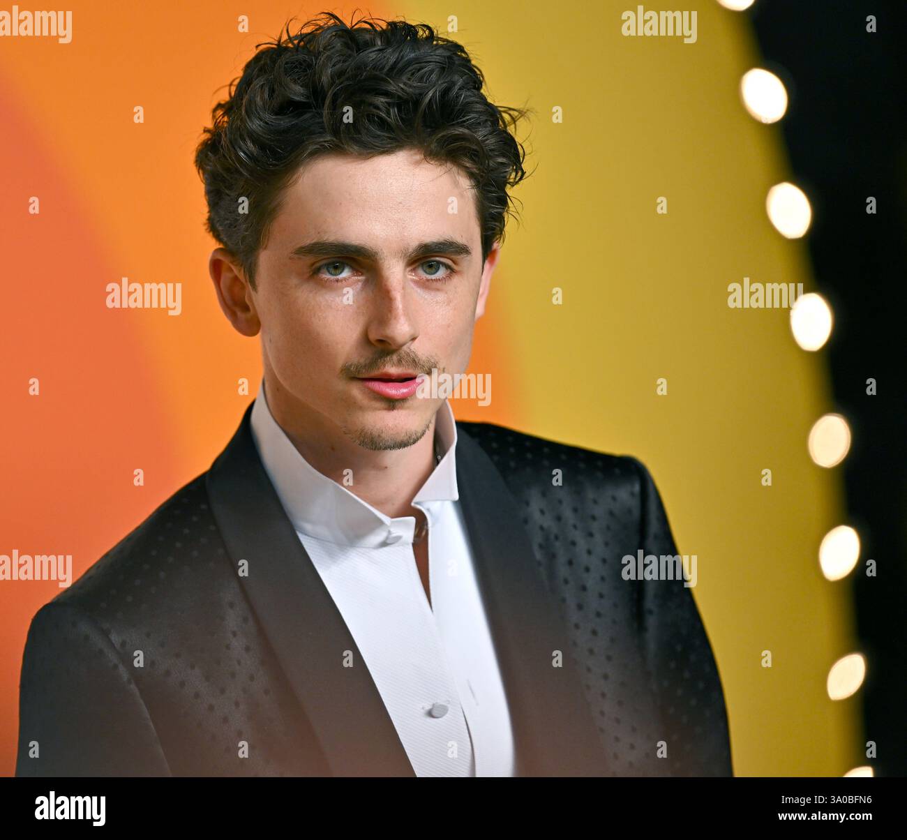Timothee Chalamet arrives for the Vanity Fair Oscar Party at the Wallis ...