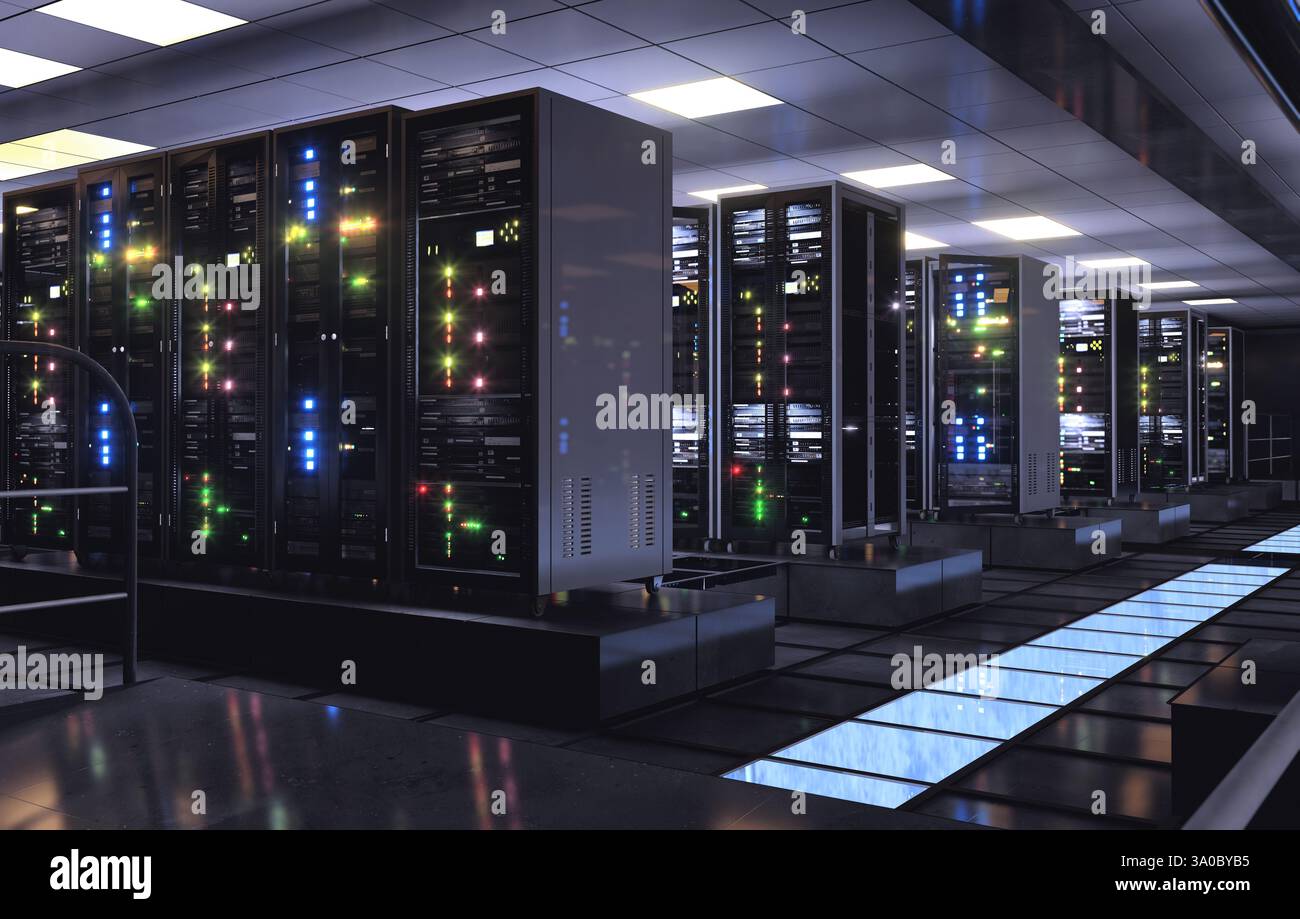Concept of computing and digital storage center Stock Photo