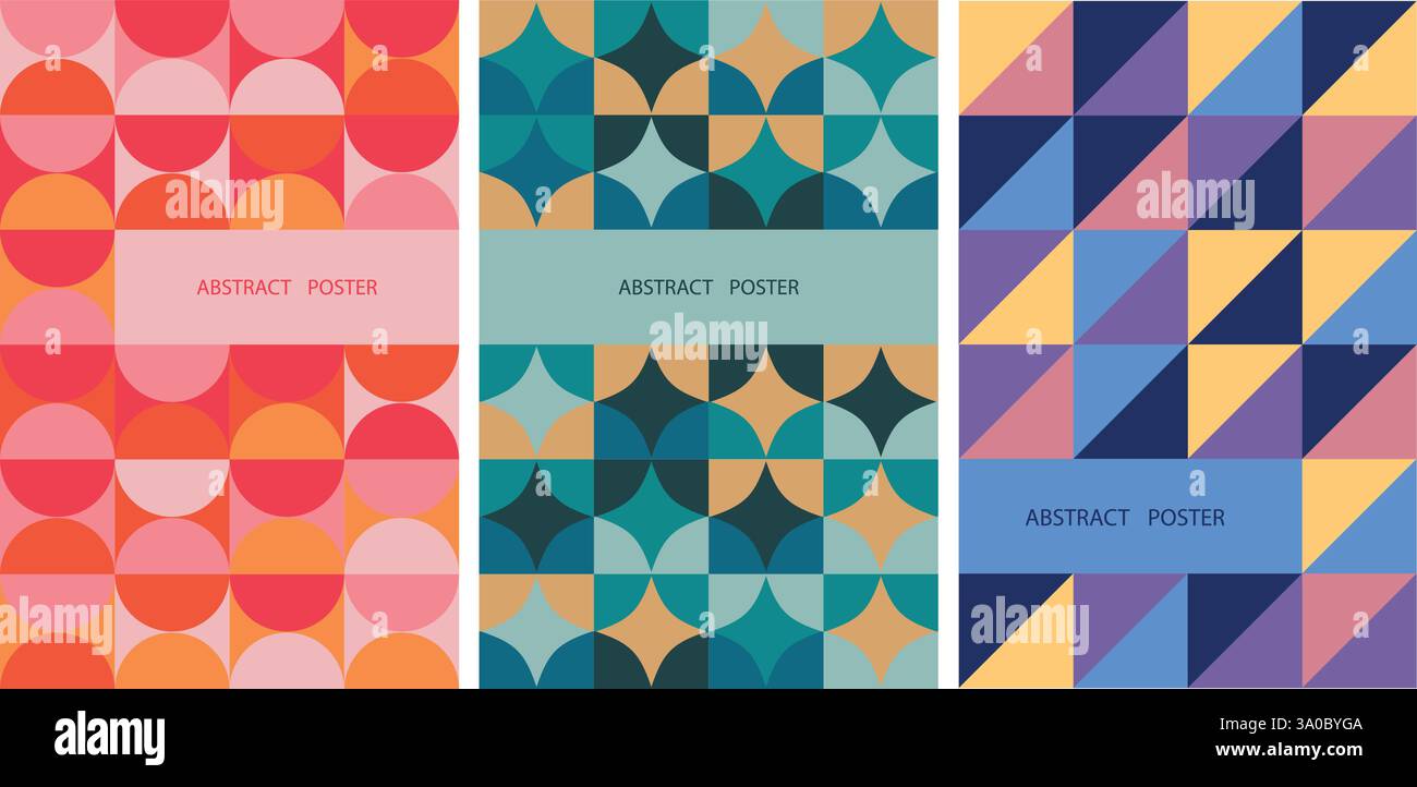 Set of modern abstract geometric posters. Stock Vector