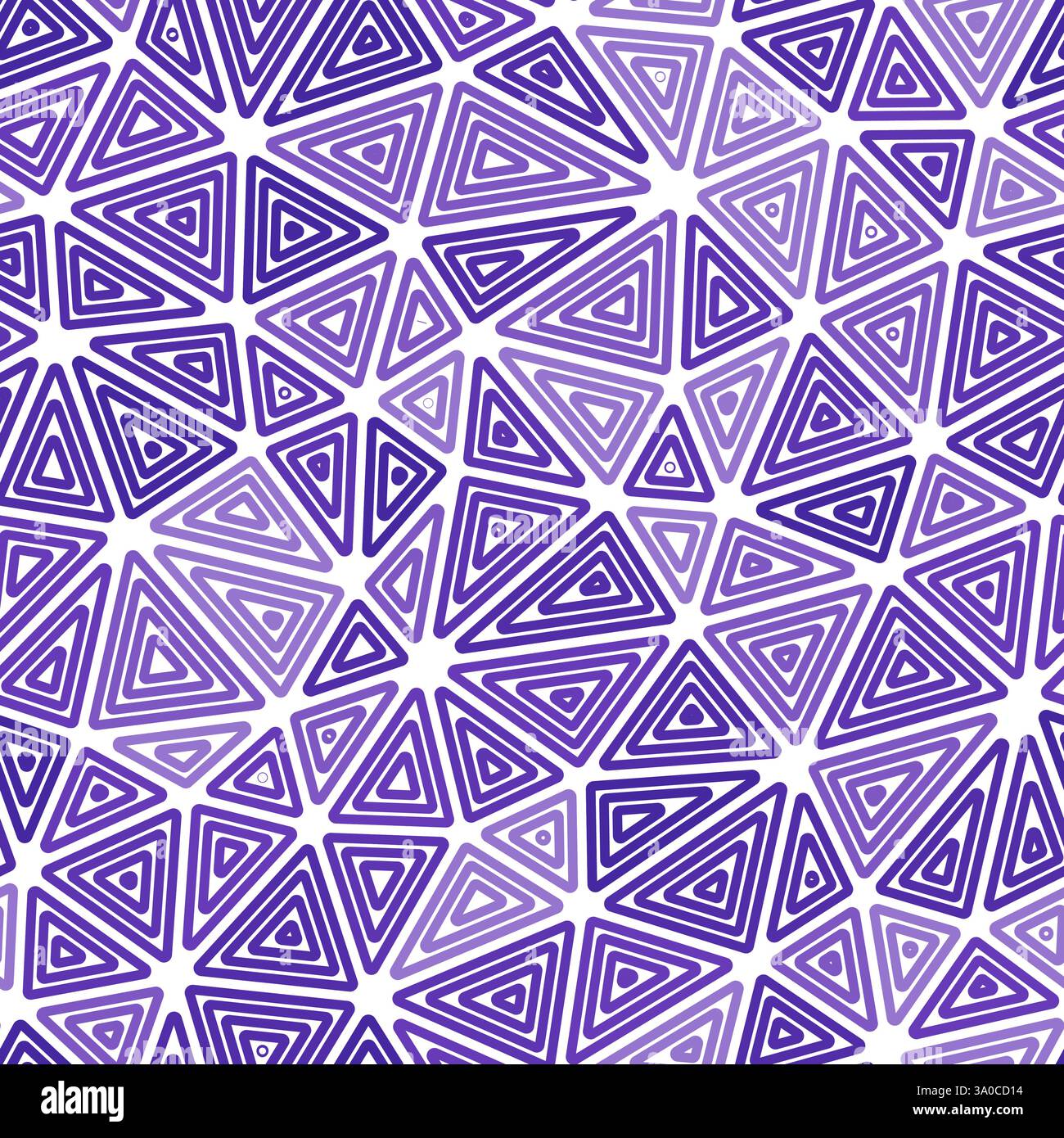 Triangles vector pattern. Multiple repeated inner triangles. Medium shape size. Monotone style. Seamless pattern. Stylish vector tiles. Stock Vector