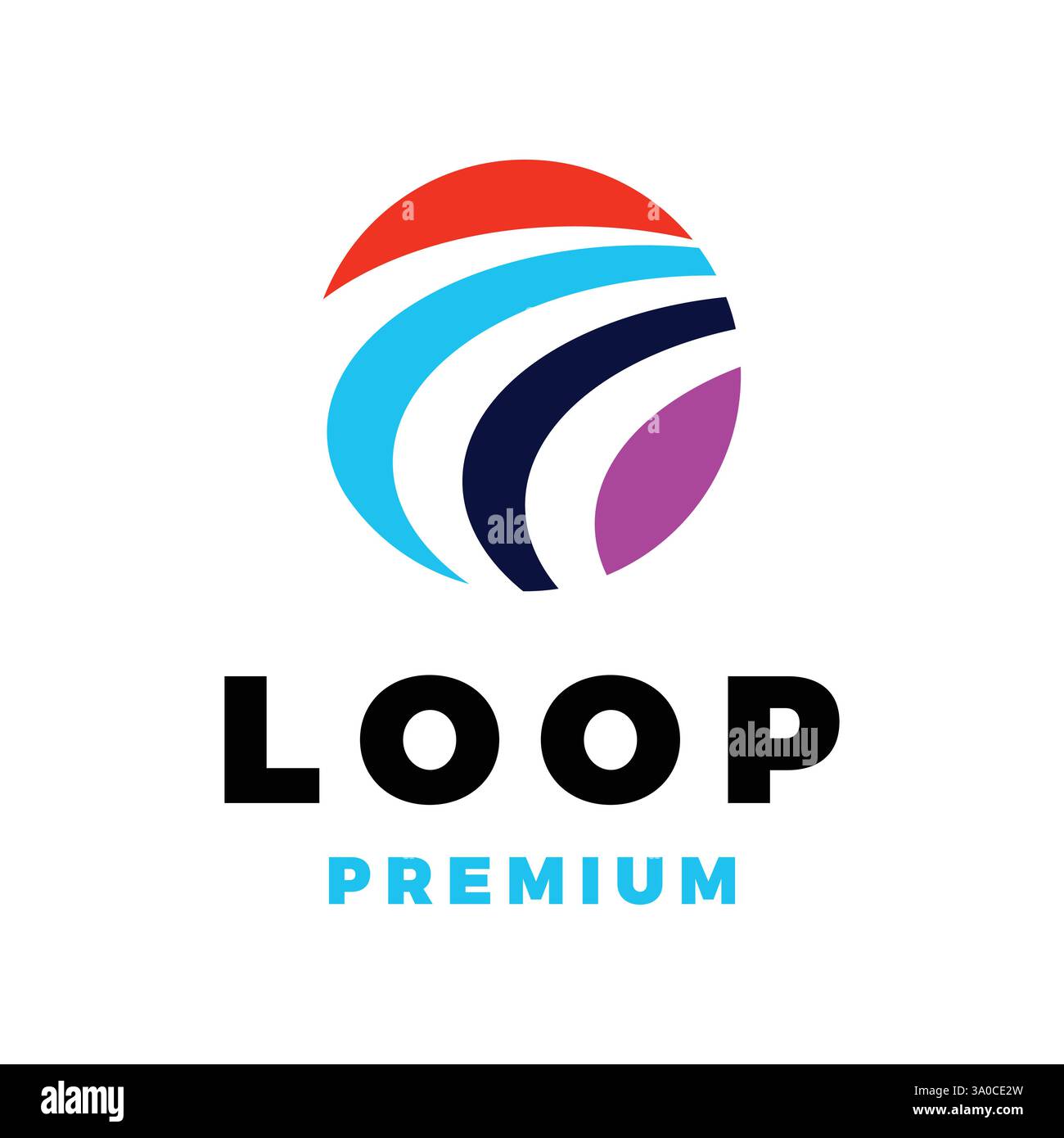 loop icon vector logo template illustration design Stock Vector