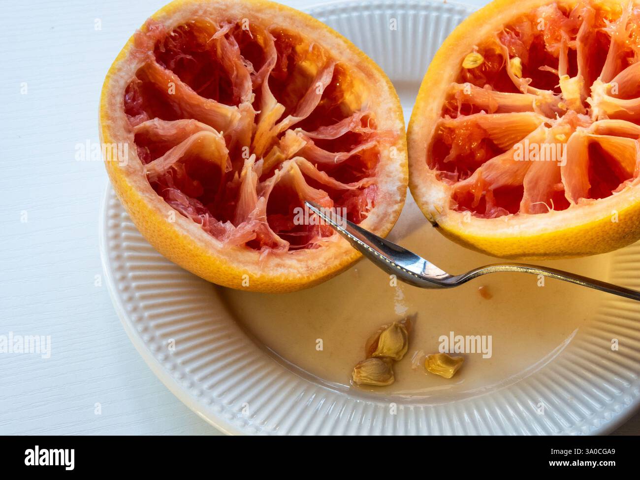 Ruby red grapefruit makes a delicious breakfast meal, USA, 2025 Stock Photo