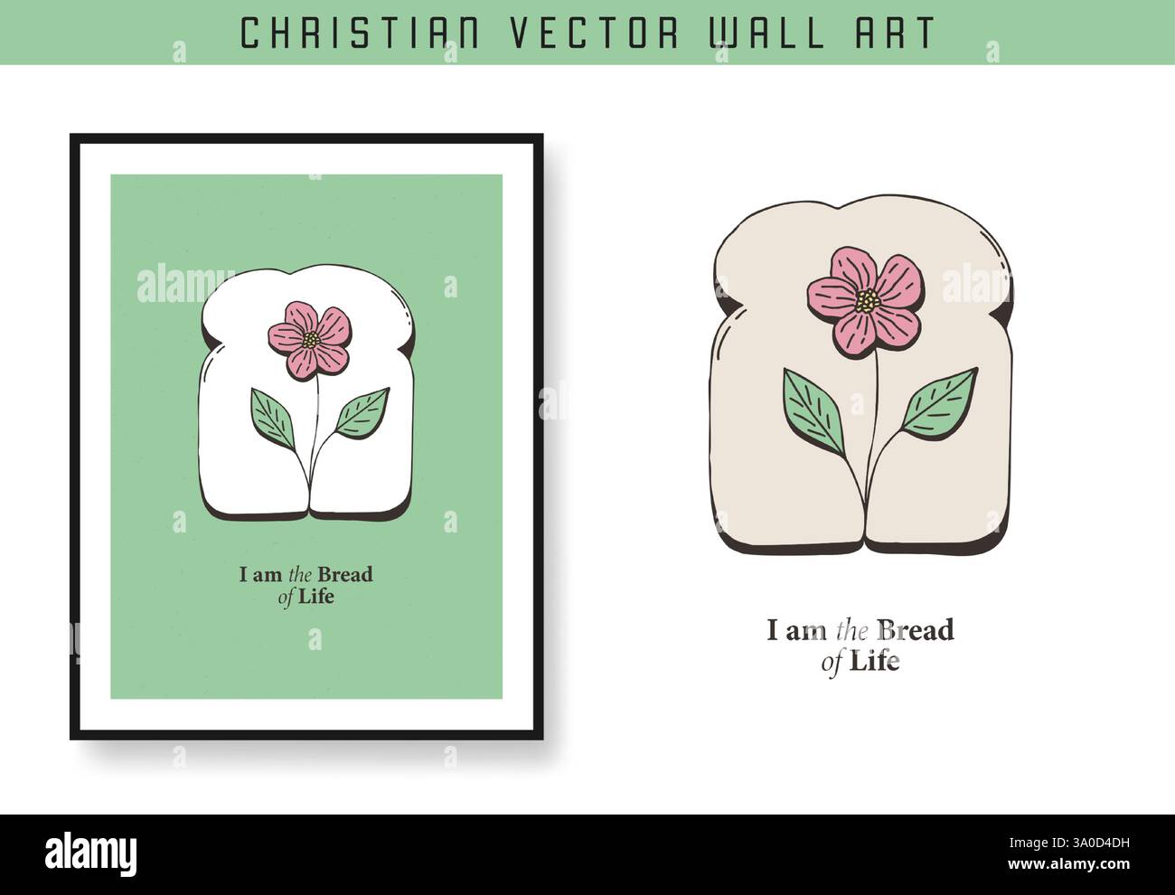 I am the bread of life. Christian scripture motivation poster and ...