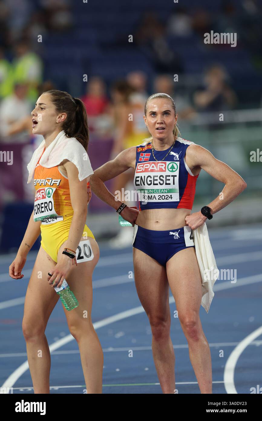 Kristine Eikrem ENGESET (Norway) after the 5000m Final at the European Athletic Championship 2024 Stock Photo