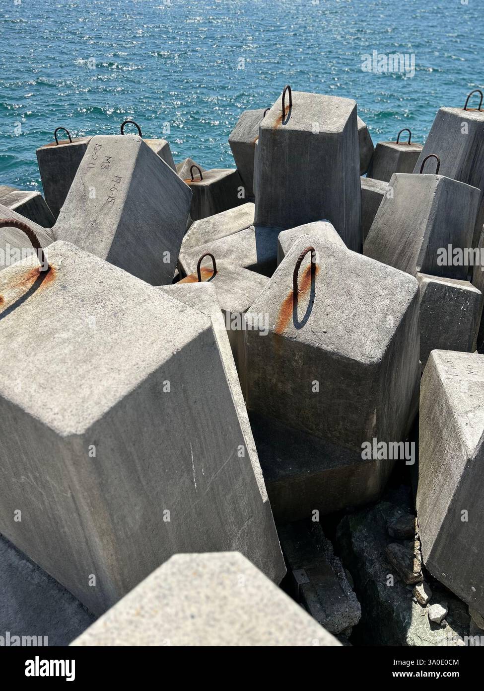 coffs harbour concrete seaway barrier - Smartphone Captured Stock Image