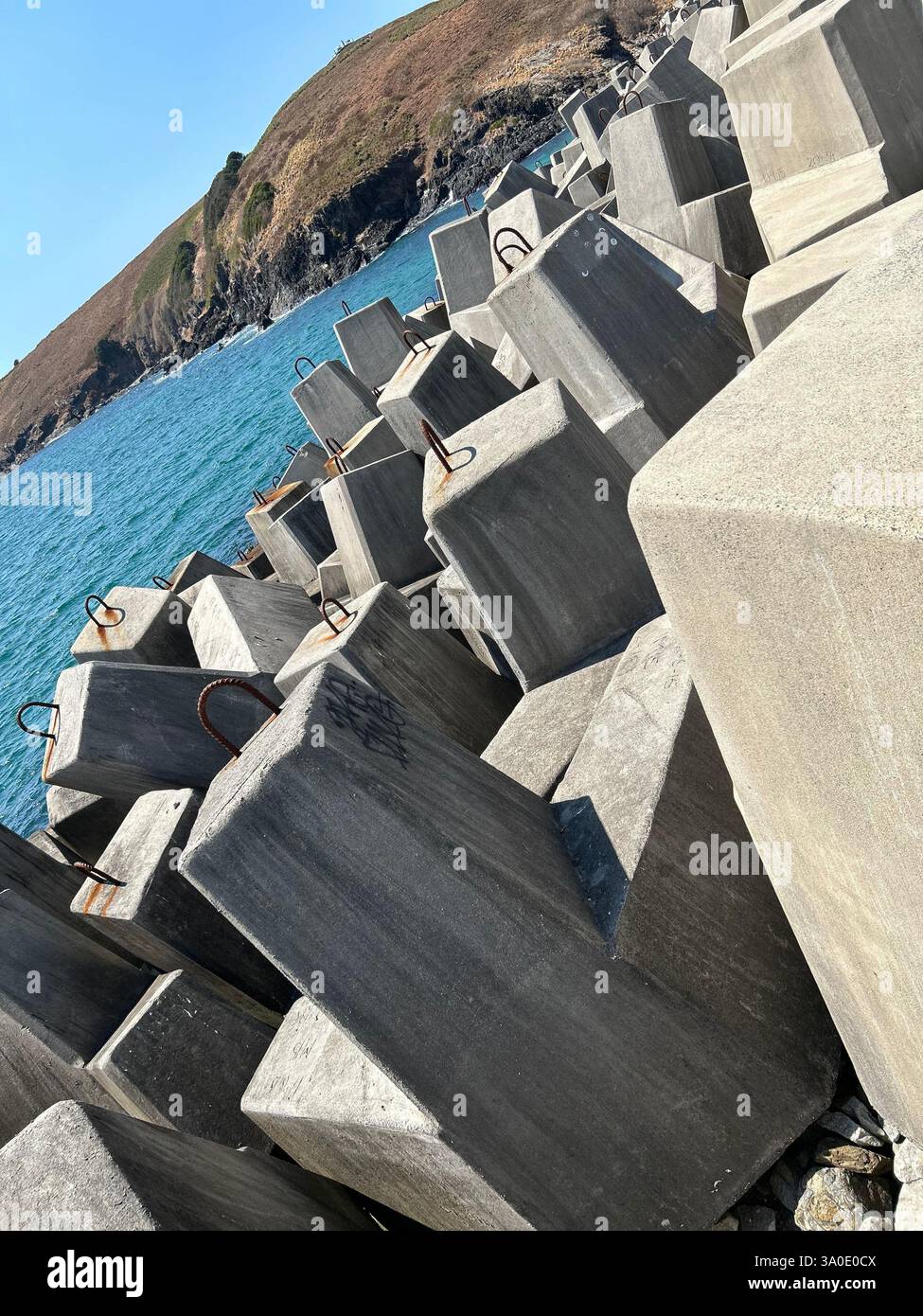 coffs harbour concrete seaway barrier - Smartphone Captured Stock Image