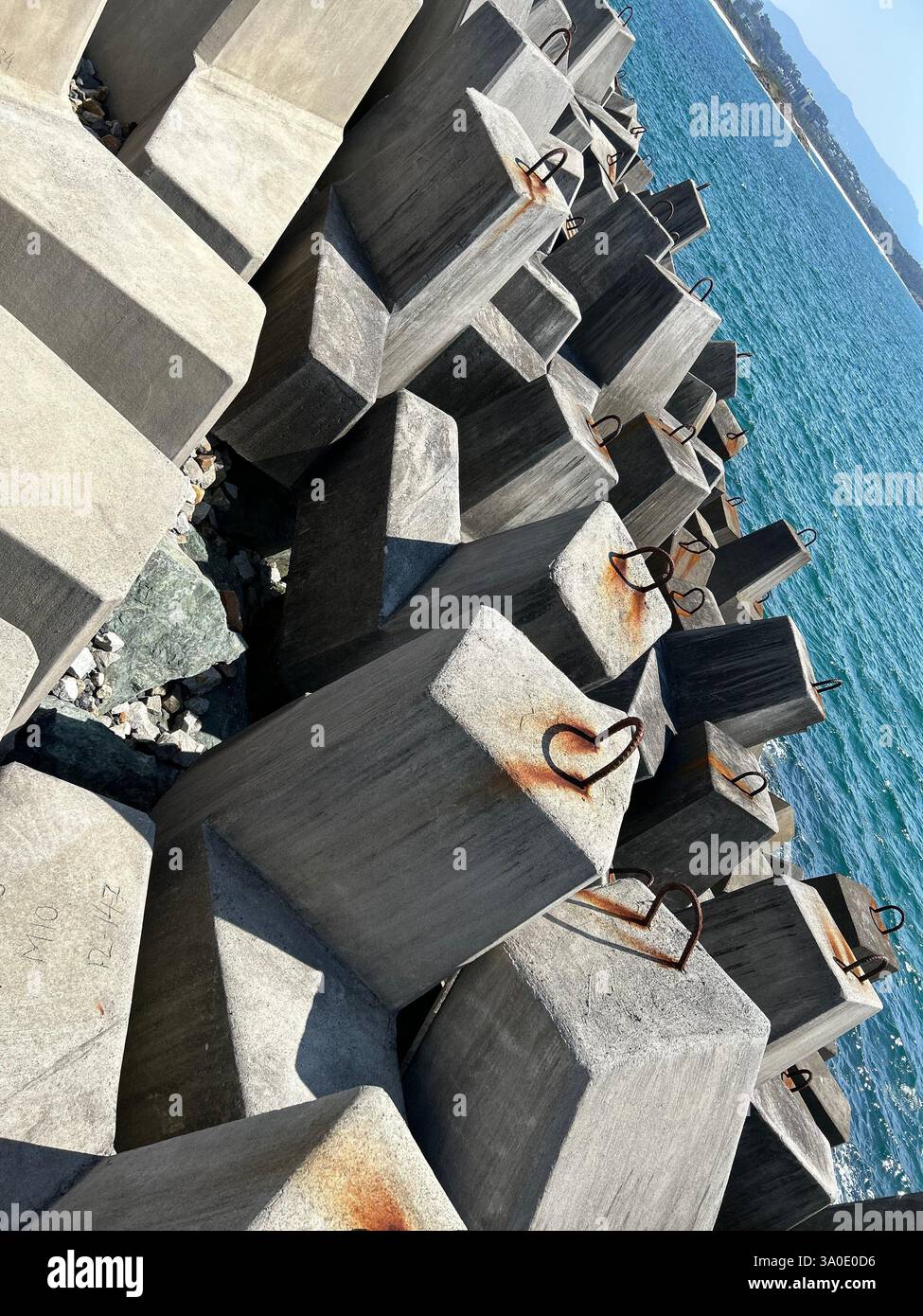 coffs harbour concrete seaway barrier - Smartphone Captured Stock Image