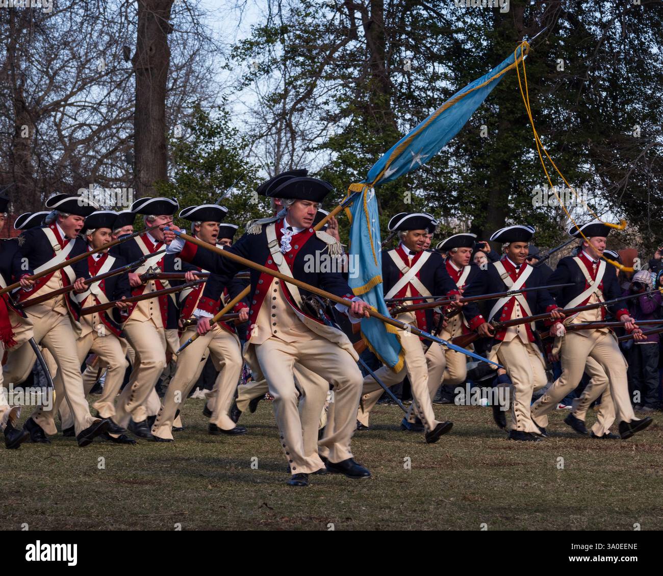 Military demonstration at George Washington's Mount Vernon, Alexandria, VA, USA Stock Photo