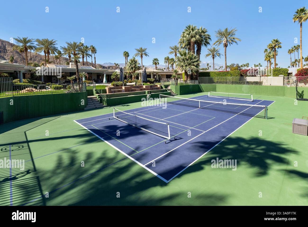 Curated visual reference: Private Tennis Practice In Mountain Estates Reference: View Of A Full Size Tennis Pickleball Court With Mountain