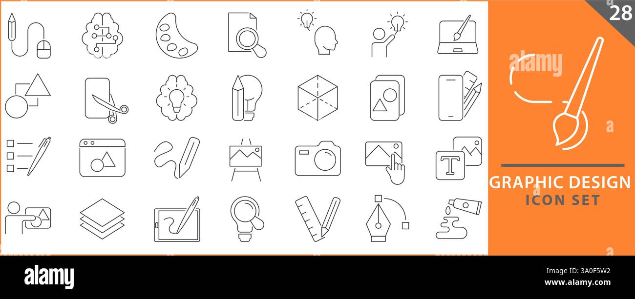 Set of icons of graphic design. Simple icons in a modern style. Graphic ...