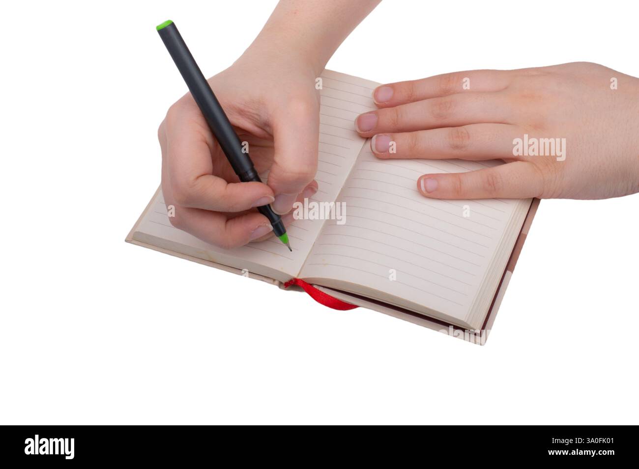 Note book spreadsheet pages. Opened blank note book isolated on white. Stock Photo
