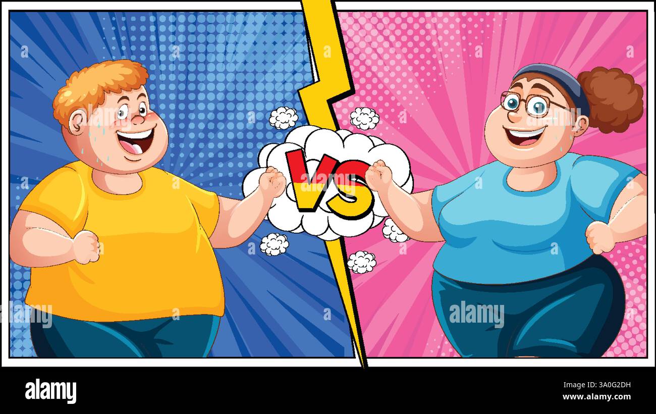 Two cartoon characters facing off in a duel Stock Vector Image & Art ...