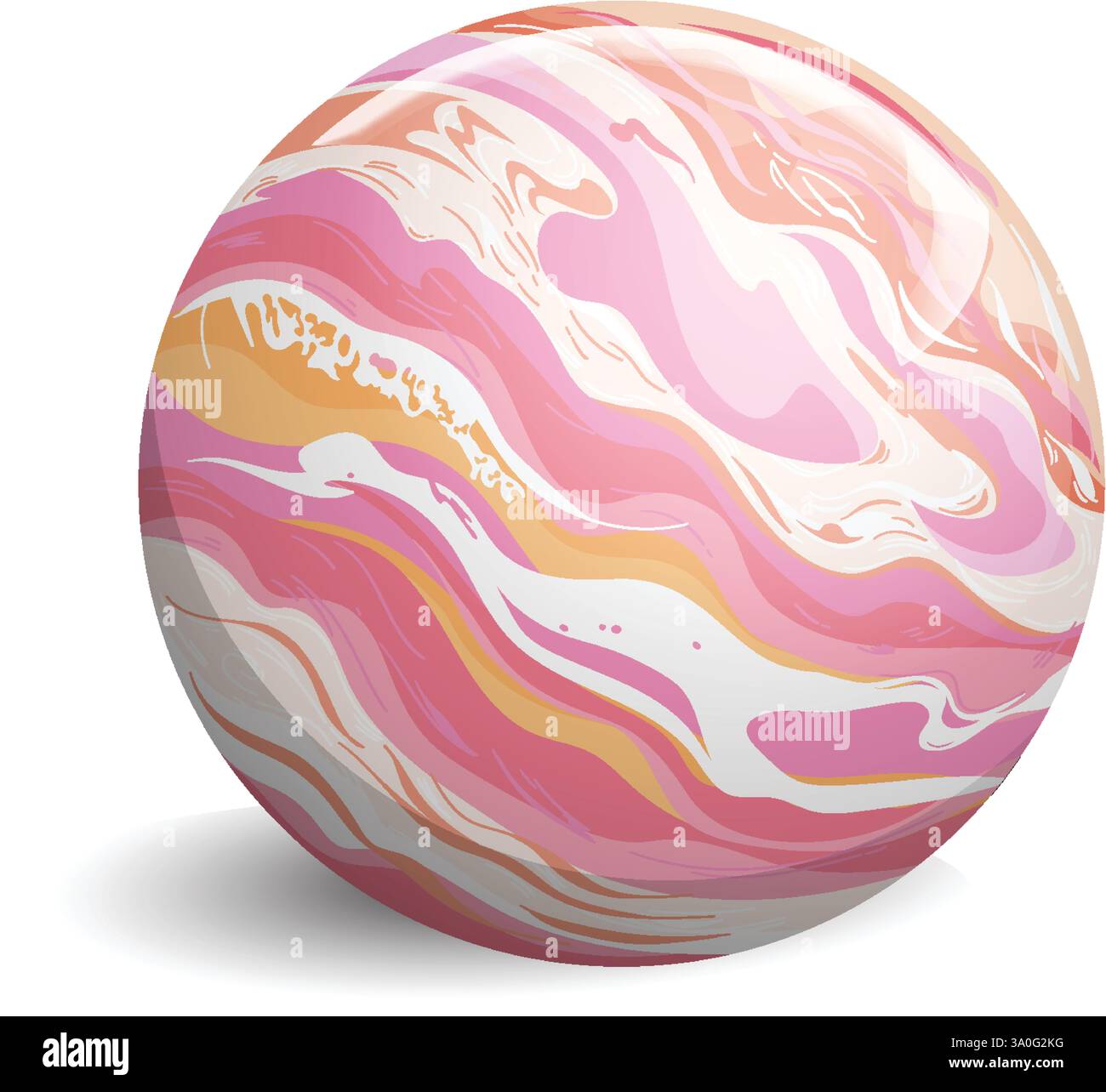 Vibrant abstract sphere with swirling pastel patterns Stock Vector