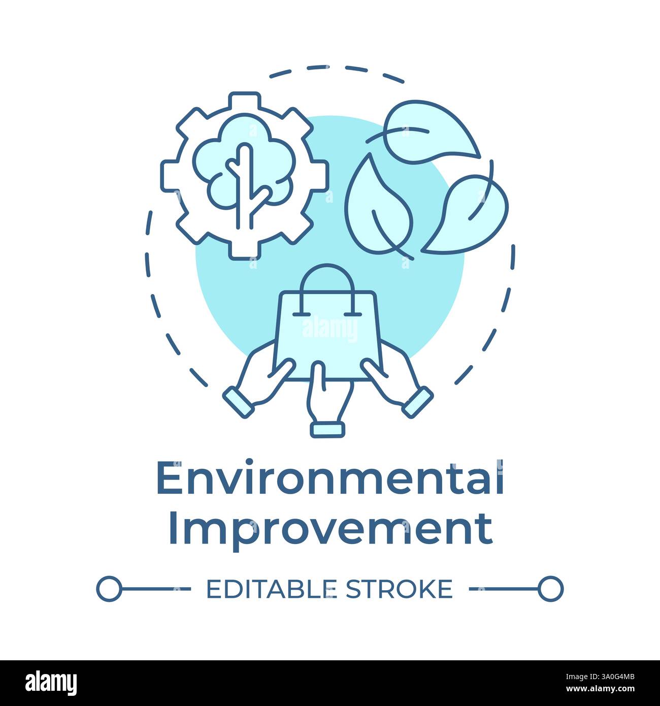Environmental improvement soft blue concept icon Stock Vector