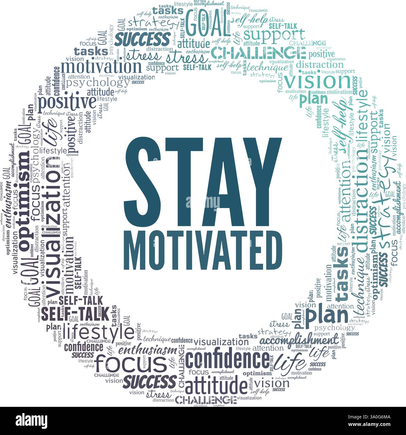 Stay Motivated vector illustration word cloud isolated on a white ...