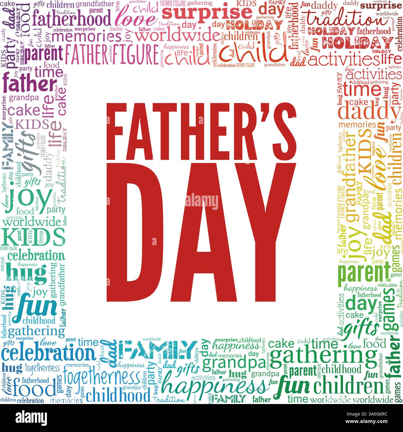 Father's Day vector illustration word cloud isolated on a white ...