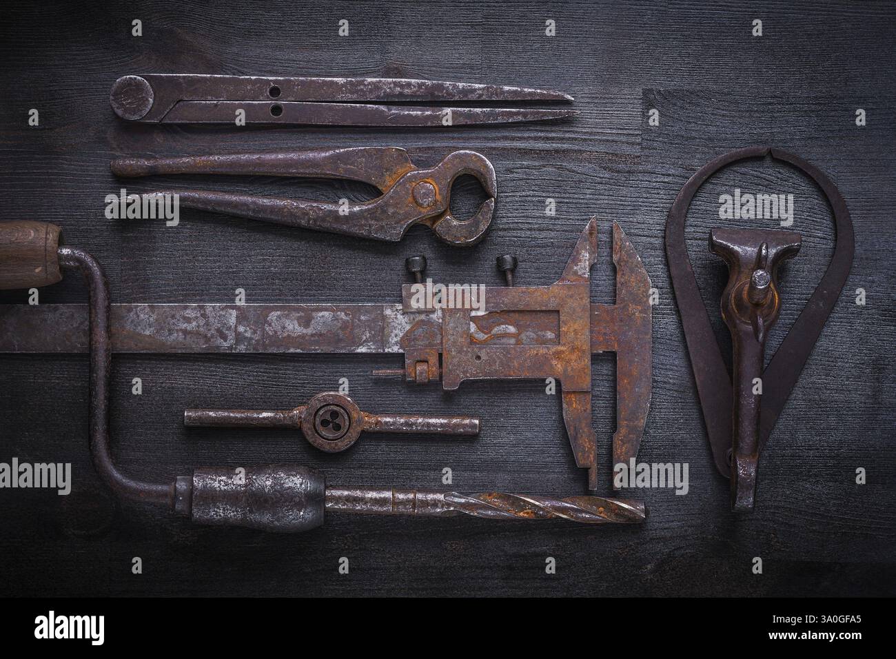 Big set of vintage tools Stock Photo - Alamy