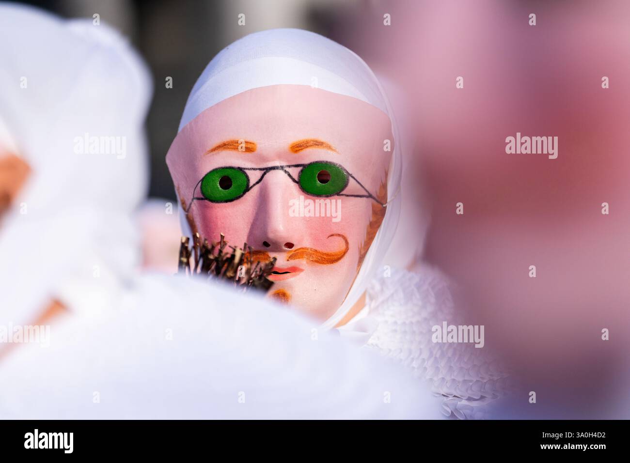 Binche, Belgium. 04th Mar, 2025. Gilles with masks pictured during the ...