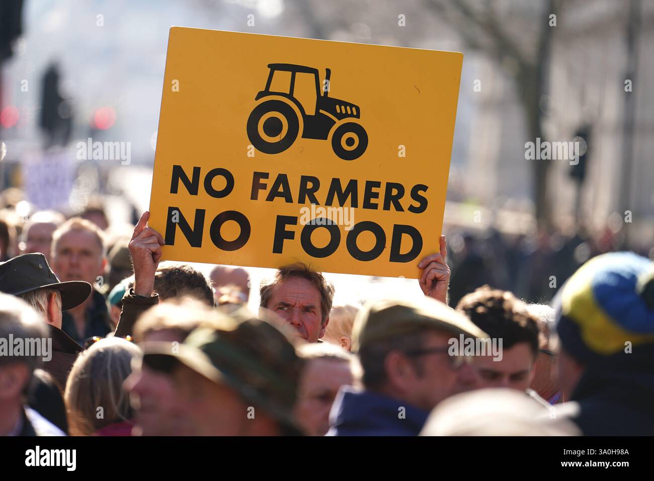 Farmers protest in Whitehall, London, over the changes to inheritance ...