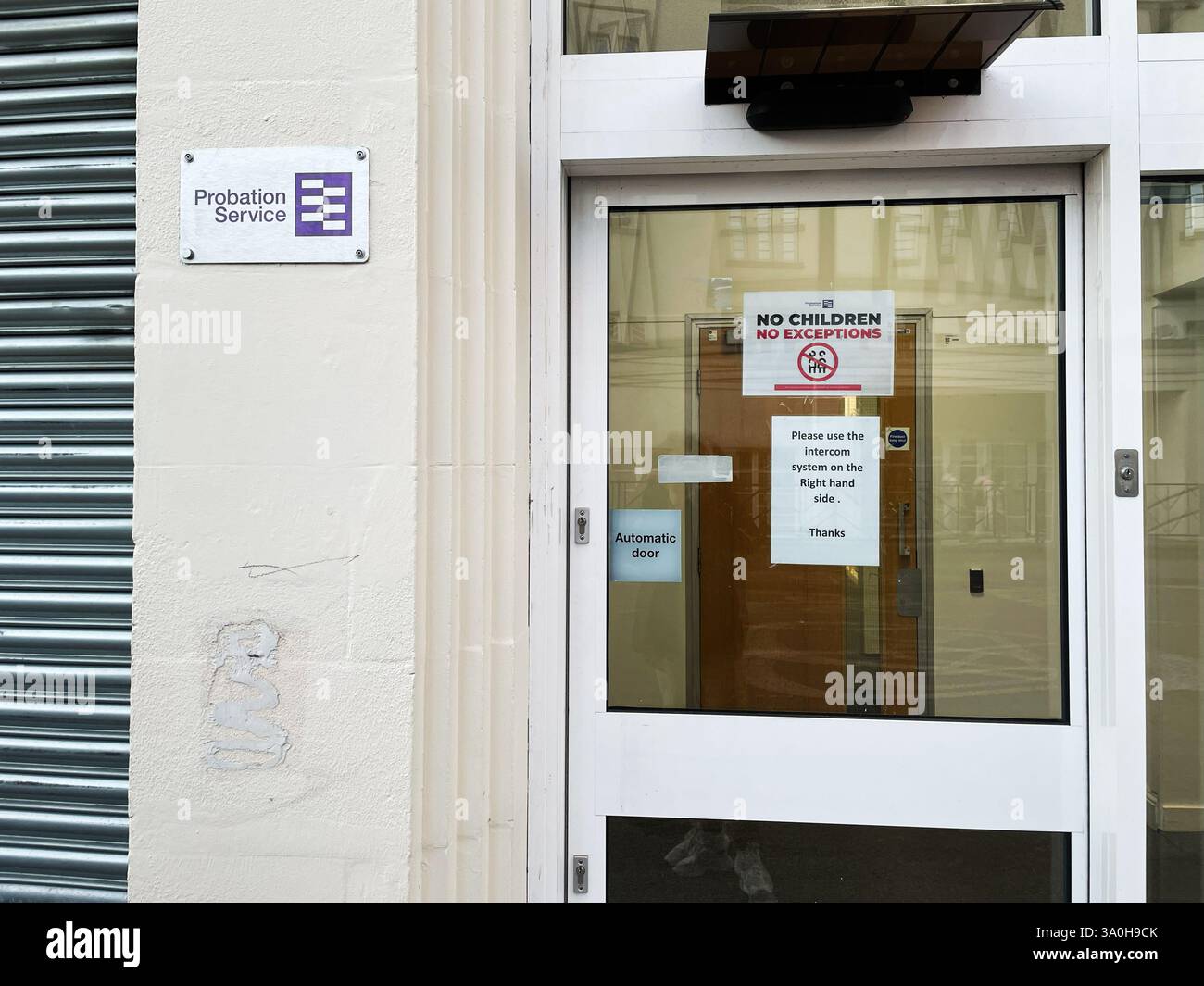 London, UK - March 02, 2025: Signage and entrance of probation service ...