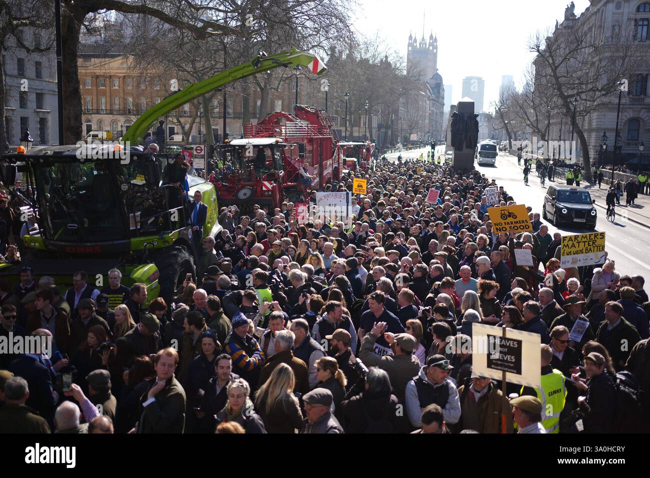 Farmers protest in Whitehall, London, over the changes to inheritance ...