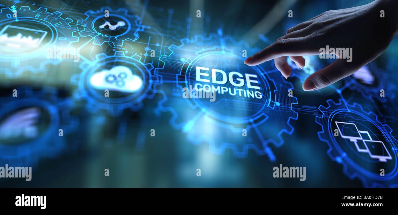 Edge Computing Concept: Enhancing Data Processing at the Network Edge. Stock Photo