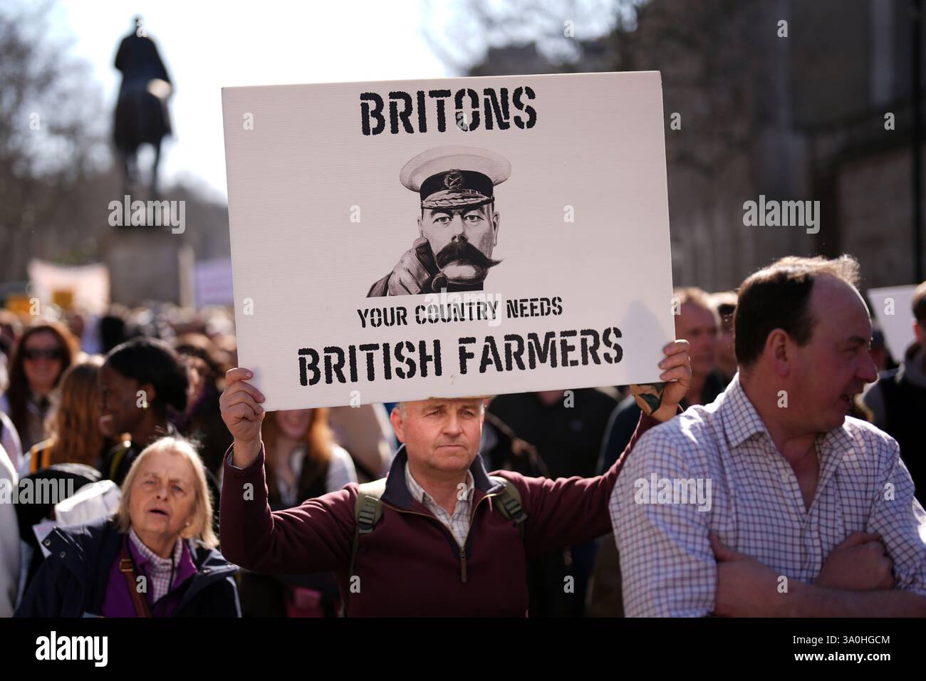Farmers protest in Whitehall, London, over the changes to inheritance ...