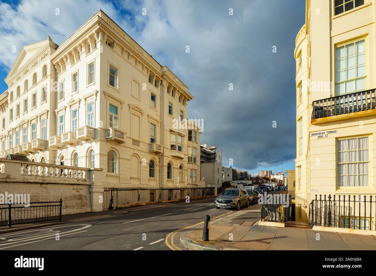 Hotels on Brighton seafront, East Sussex, England. Stock Photo