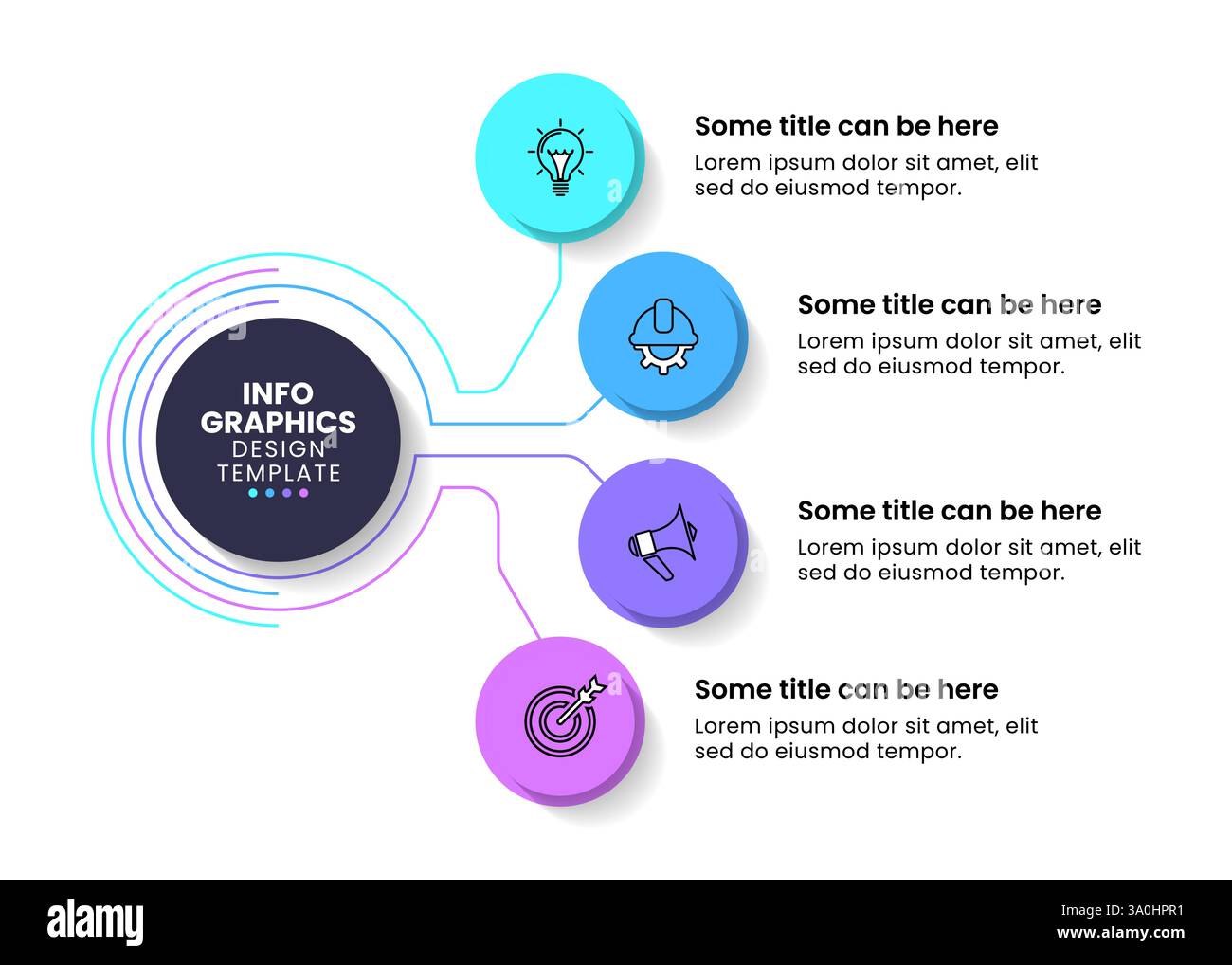 Infographic template with icons and 4 options or steps. Circles. Can be ...