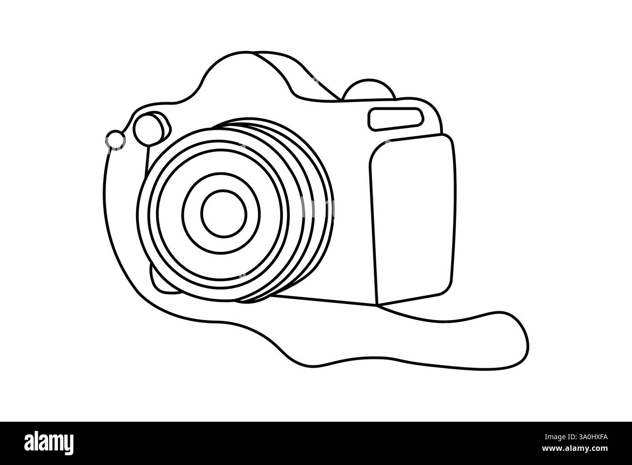Modern camera continuous one line drawing of minimalist outline vector ...