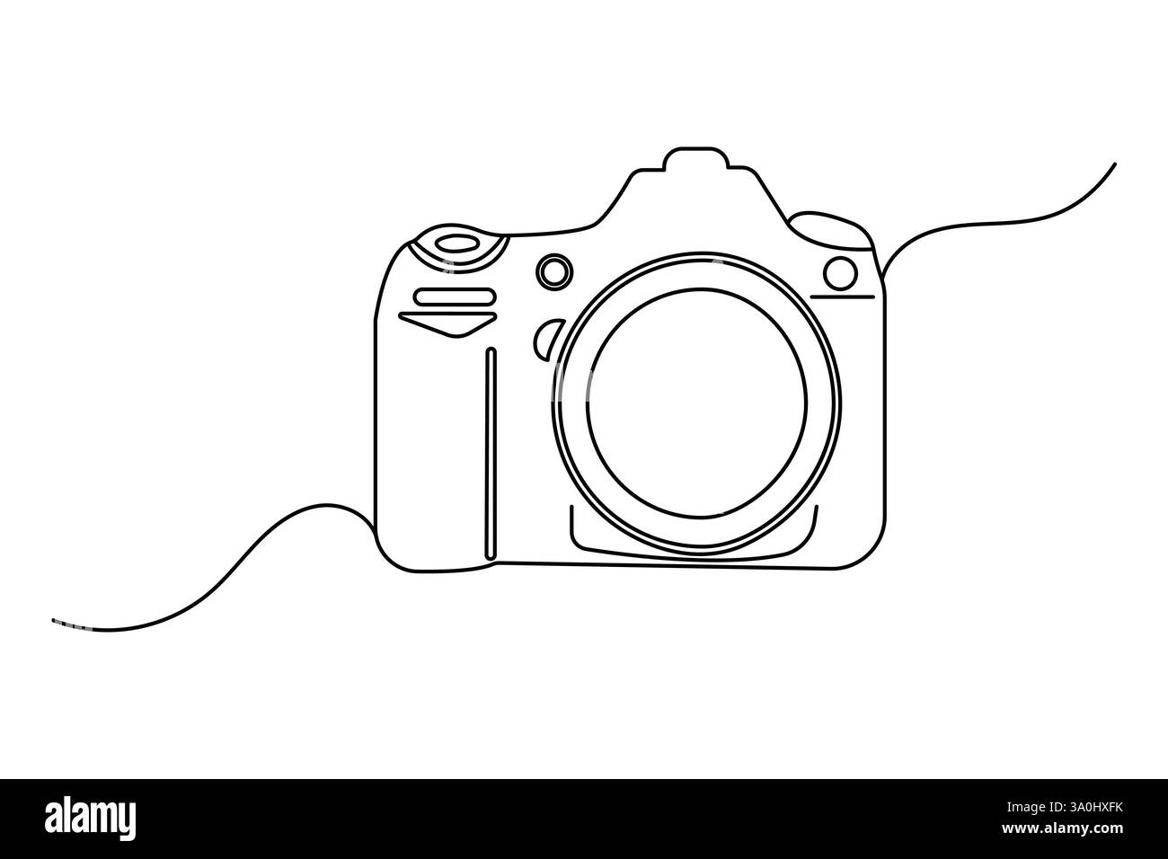 Modern camera continuous one line drawing of minimalist outline vector ...