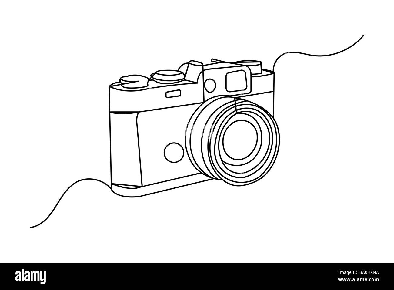 One continuous line drawing of camera linear Isolated style Hand drawn ...