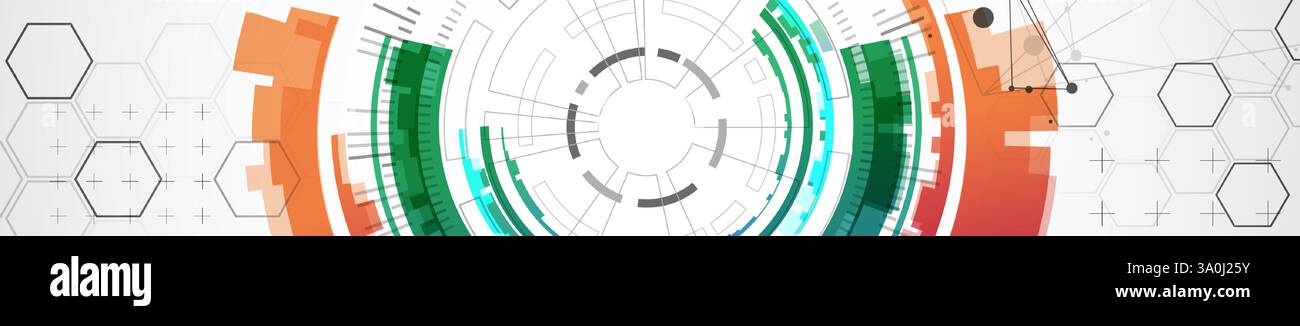 Abstraction on the theme of tech circles. Scientific and technological background. Vector background. Stock Vector