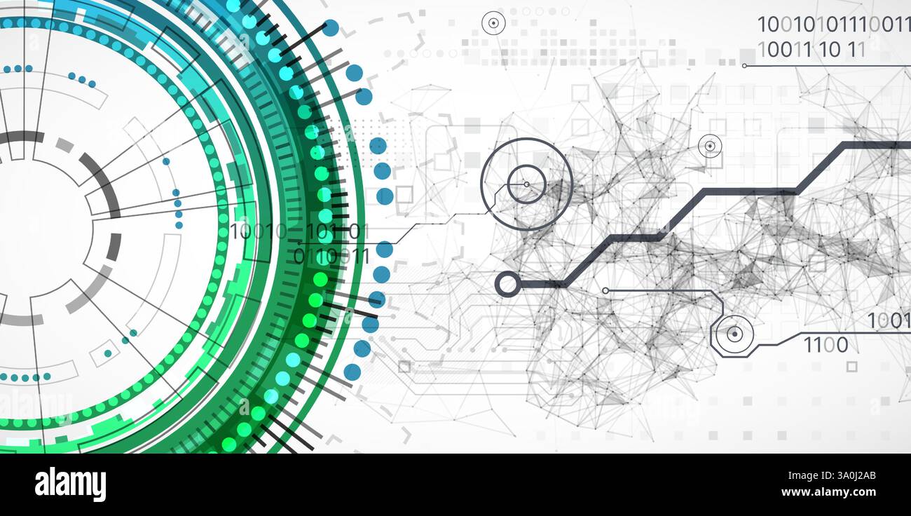 Abstraction on the theme of tech circles. Scientific and technological background. Vector background. Stock Vector