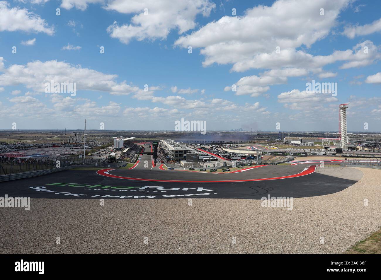 AUSTIN, TX - MARCH 02: Turn one of the track can be seen with the pain ...