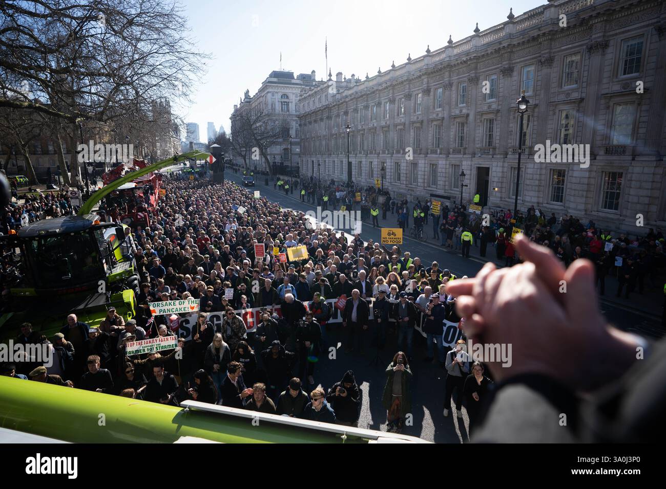 Farmers protest in Whitehall, London, over the changes to inheritance ...