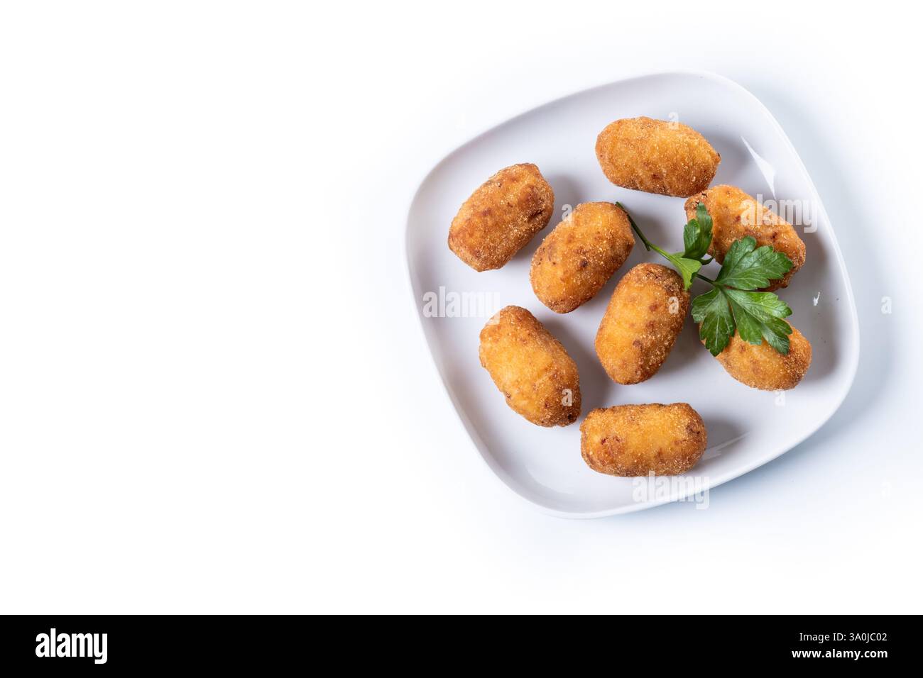 Fried cod croquettes isolated on white background Stock Photo