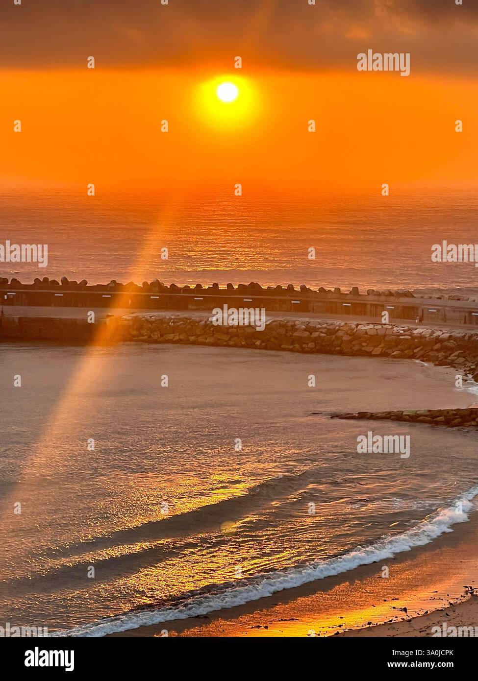 Sunset at Surfers Paradies Ericeira - Smartphone Captured Stock Image